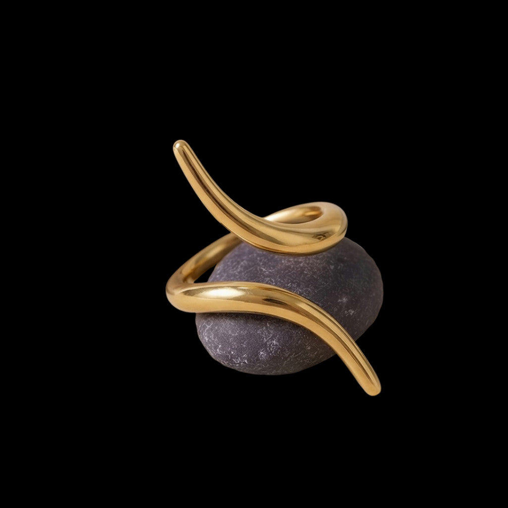 Unheard Of - Finn Ring Cincin Wanita Anti Karat Stainless Steel Anti Luntur Anti Alergi Aksesoris Fashion Wanita Korea